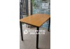 Image of Bàn chữ nhật 120x70 quán ăn, nhà hàng mặt gỗ cao su chân sắt