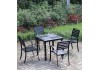 Image of Bộ bàn ghế cafe sân vườn ngoài trời nhôm đúc gỗ nhựa BAS37