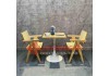 Image of Bộ bàn ghế quán cafe trà sữa nhà hàng gỗ cao su chân sắt ghế gỗ ash 247