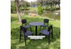 Image of Bộ bàn tròn cafe ghế nhựa đúc sử dụng được sân vườn ngoài trời