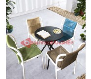 Bộ bàn ghế cafe sân vườn ban công sân thượng bàn nhựa ghế nhựa đan dây 269