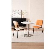 Bộ bàn ghế cafe tiếp khách cửa hàng chân inox ghế da lưng ốp gỗ