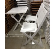 Bộ bàn ghế xếp màu trắng SBG1550