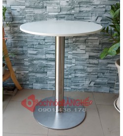 Bàn tròn cafe chân trụ inox 60cm BLM22