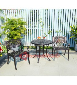 Bộ bàn ghế cafe sân vườn sân thượng hồ bơi nhôm đúc 173