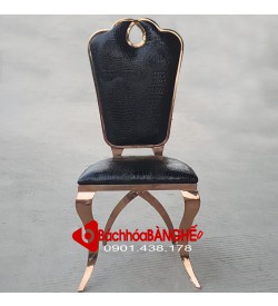 Ghế ăn tân cổ điển, ghế nhà hàng tiệc cưới mạ vàng sang trọng GLM163