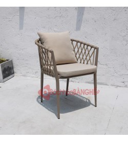 Ghế cafe nhà hàng sân vườn đan dây dù khung nhôm GSV22
