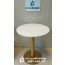 Bàn tròn cafe mặt đá chân trụ mạ vàng BB07