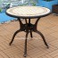 Bàn tròn cafe sân vườn ngoài trời nhôm đúc mặt đá BSV08