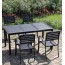Bộ bàn ghế cafe sân vườn ngoài trời nhôm đúc 150x90cm gỗ nhựa BAS36