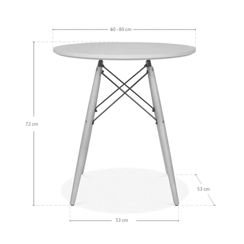 Kích thước bàn tròn 4 chân 60cm BLM02