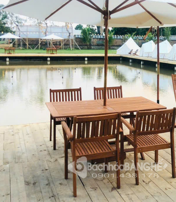 Bàn ghế gỗ quán cafe, quán ăn, sân thượng, khu camping dã ngoại ngoài trời tại HCM