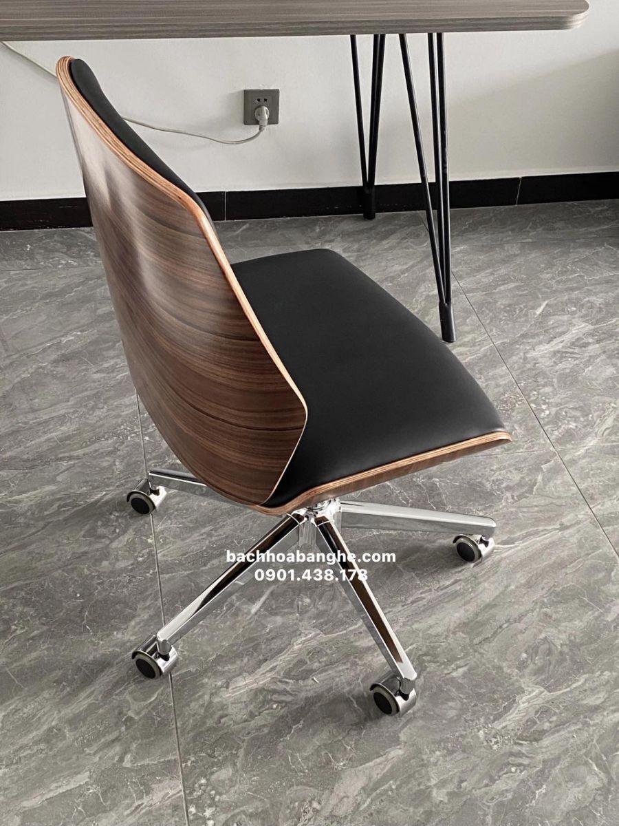 Ghế xoay văn phòng lưng ốp gỗ GH15