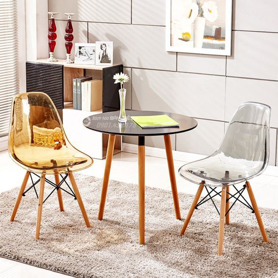 Bộ bàn tròn ghế trong suốt tiếp khách tại HCM
