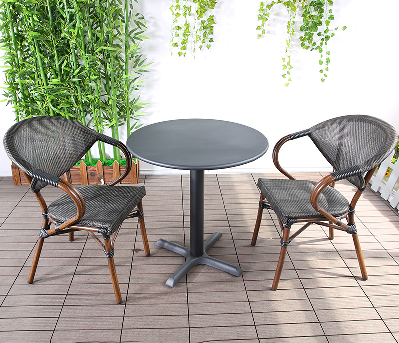 Bàn tròn cafe thép carbon sân vườn ngoài trời BSV26