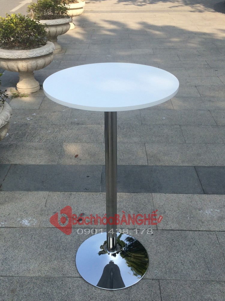 Bàn bar D600 mặt MDF chân thép mạ crom BBA11