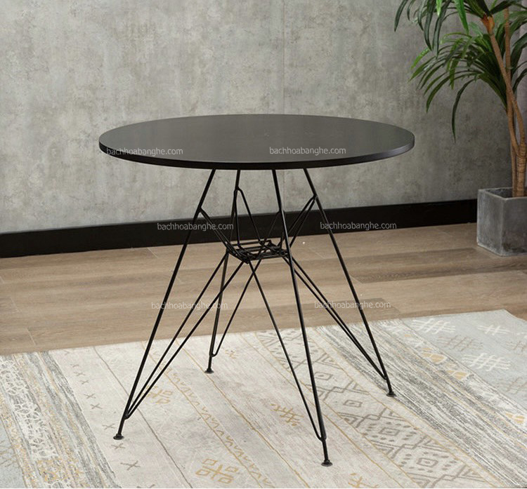 Bàn tròn cafe decor chân thép sơn tĩnh điện BM01
