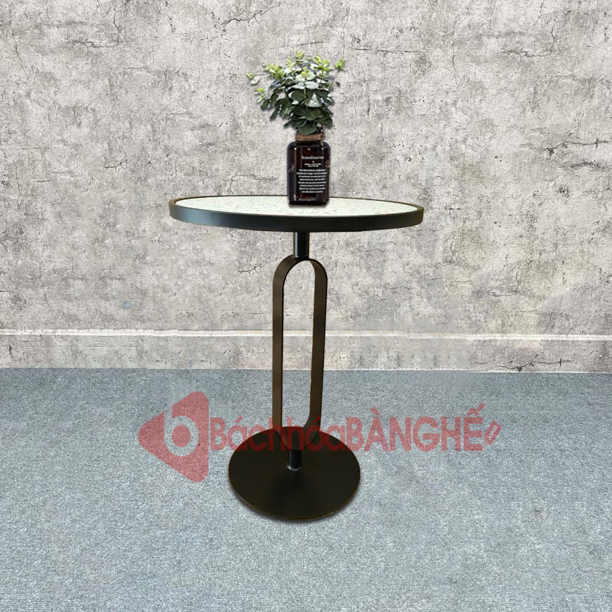 Bàn tròn cafe decor mặt gạch BSK39