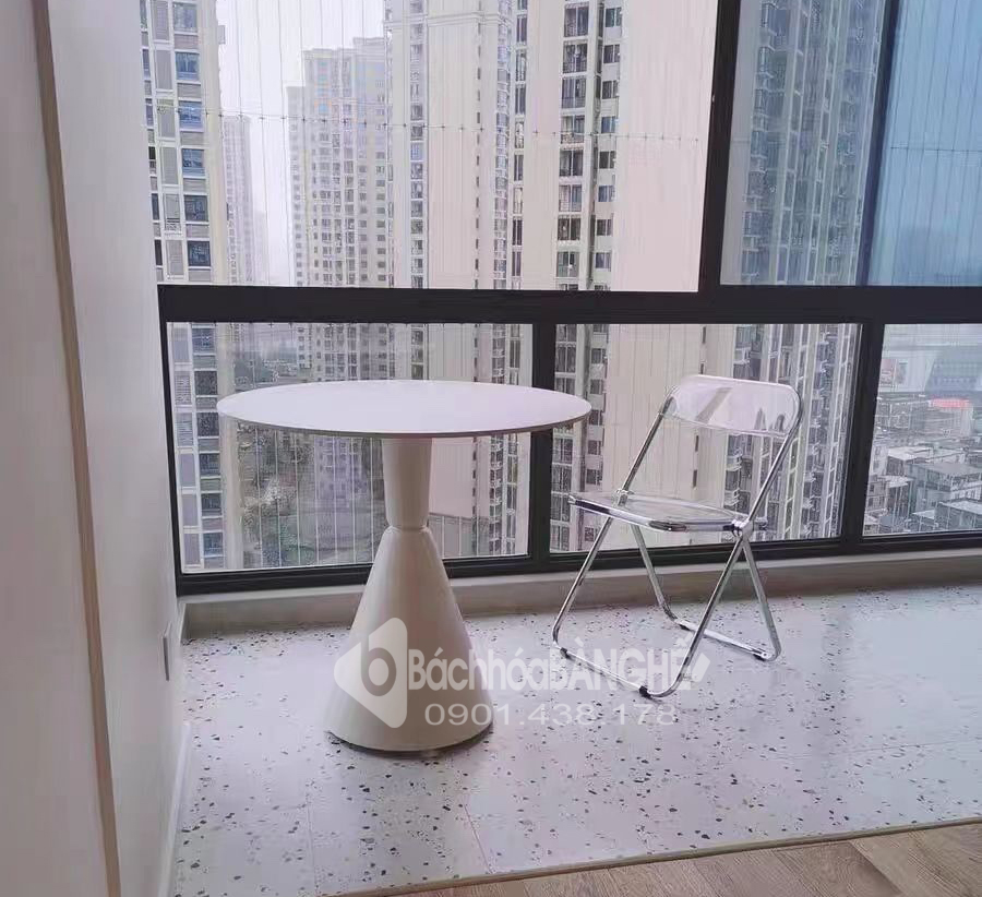 Bàn tròn cafe decor tiếp khách mặt gỗ MDF BM03