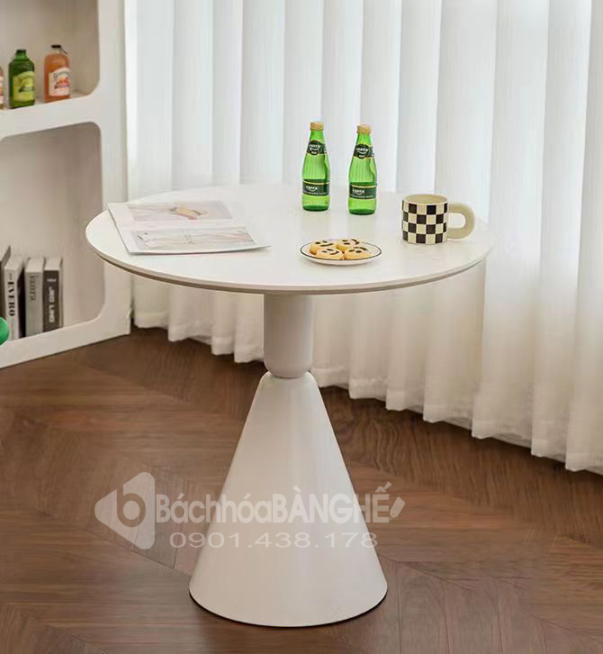 Bàn tròn cafe decor tiếp khách mặt gỗ MDF BM03