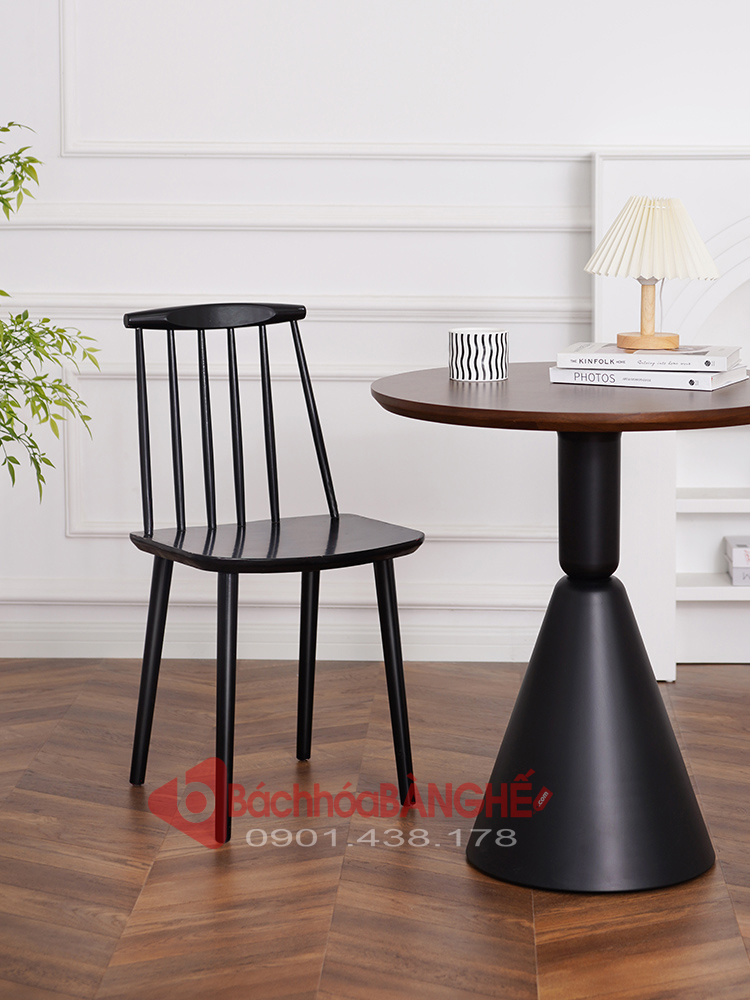 Bàn tròn cafe decor tiếp khách mặt gỗ MDF phủ veneer BM04