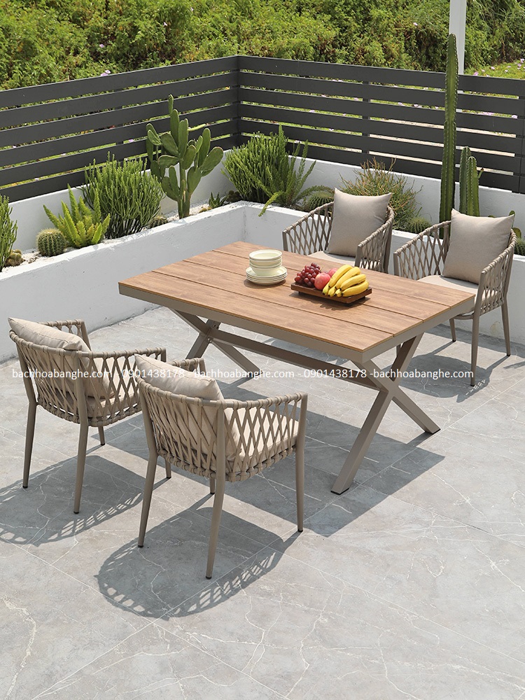 Bộ bàn ghế cafe bàn ghế ăn nhà hàng sân vườn nhôm đúc 208