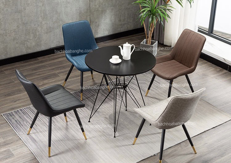 Bàn tròn cafe decor chân thép sơn tĩnh điện BM01
