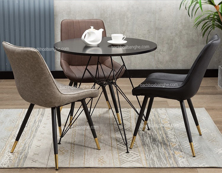 Bàn tròn cafe decor chân thép sơn tĩnh điện BM01