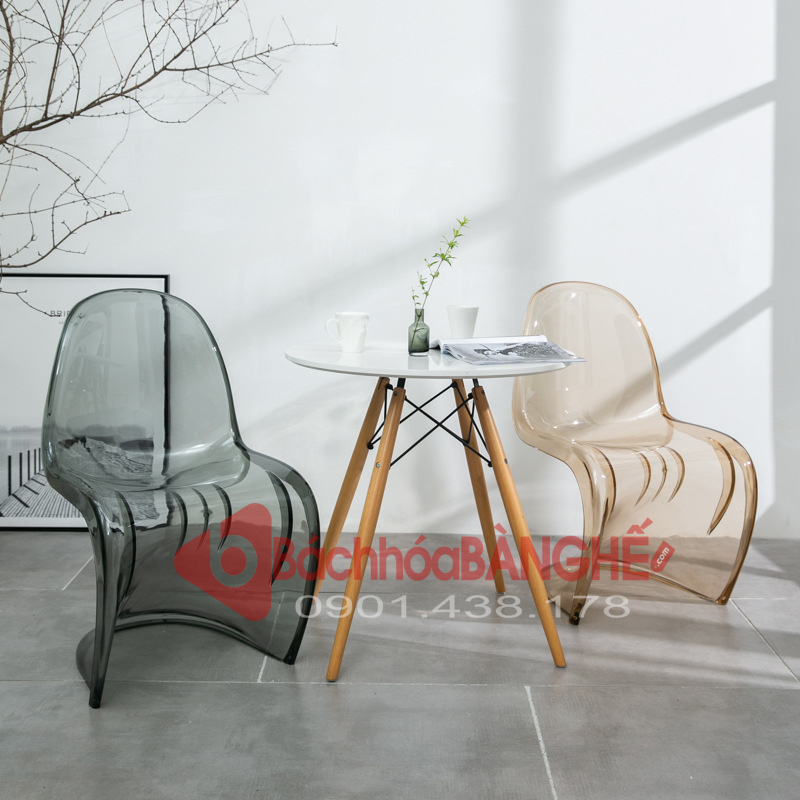 Ghế cafe decor nhựa trong suốt GA02