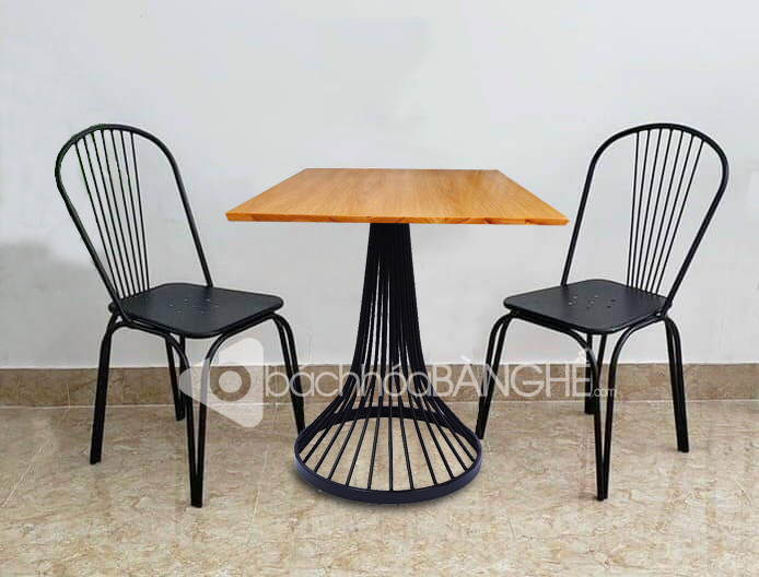 Bộ bàn ghế cafe trà sữa ghế sắt 194