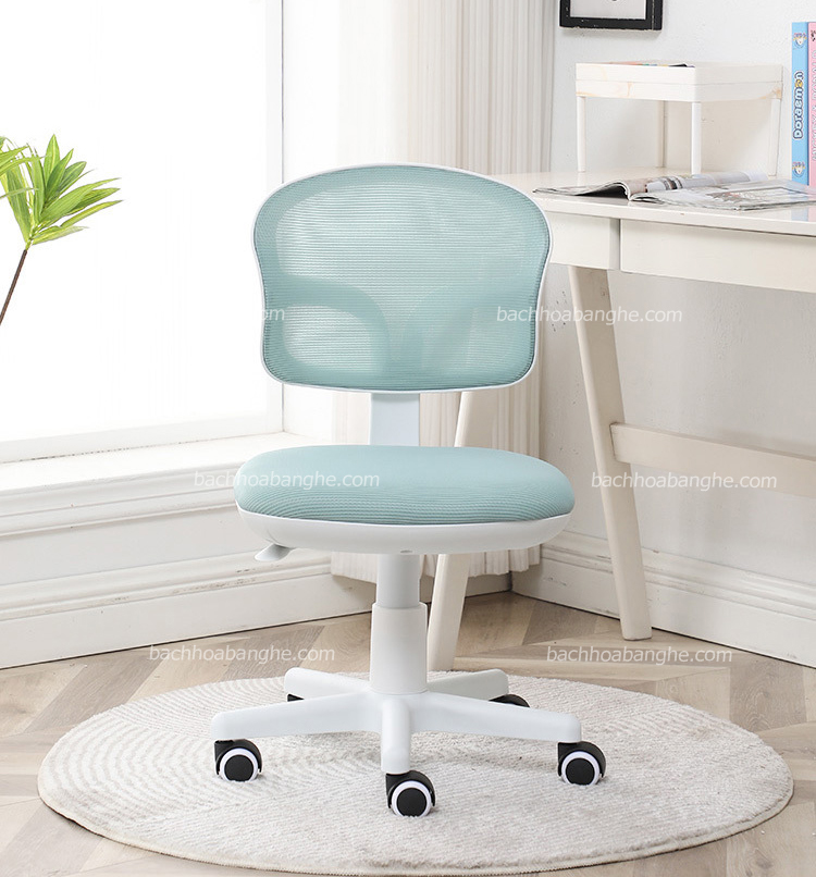 Ghế học sinh chân xoay nâng hạ màu hồng xanh xám